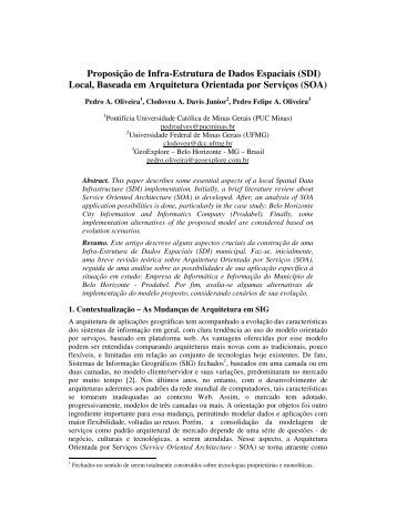 Proposição de Infra-Estrutura de Dados Espaciais ... - DCC/UFMG