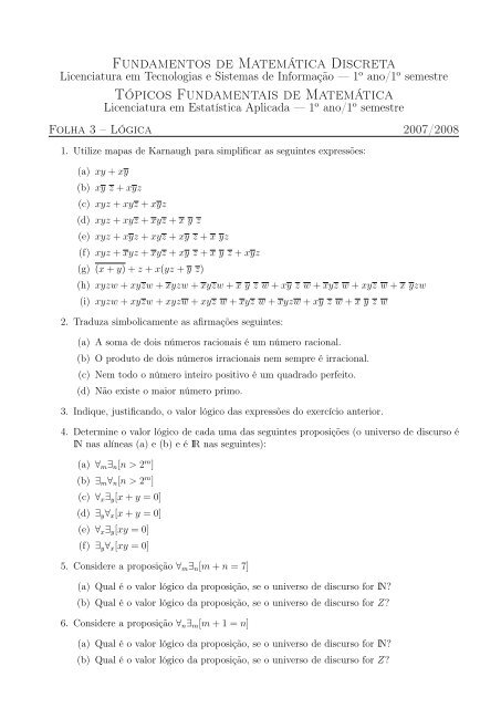 Fundamentos De Matem tica Discreta T picos Fundamentais De Fundamentos De Matem tica Discreta T picos Fundamentais De