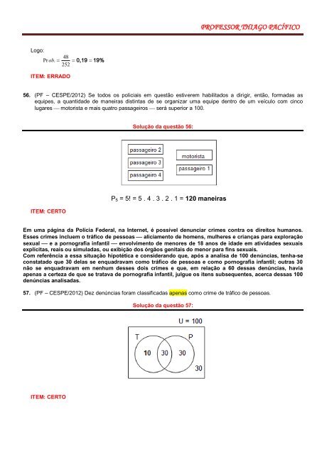 Prova Comentada de Raciocínio Lógico - PF