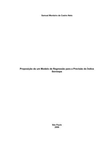 Proposição de um Modelo de Regressão para a Previsão do Índice ...