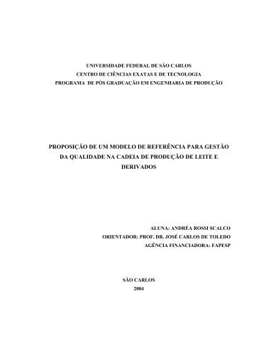 proposição de um modelo de referência para gestão da qualidade ...