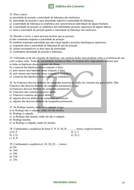 e , ∨: ou , → : se...então