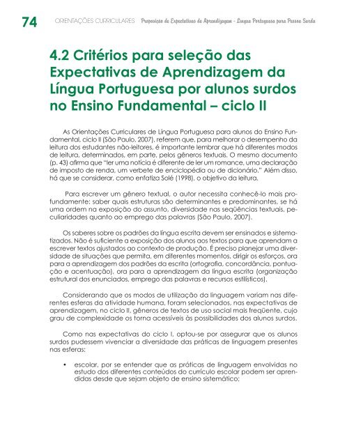 ORIENTAÇÕES CURRICULARES Proposição de Expectativas de ...