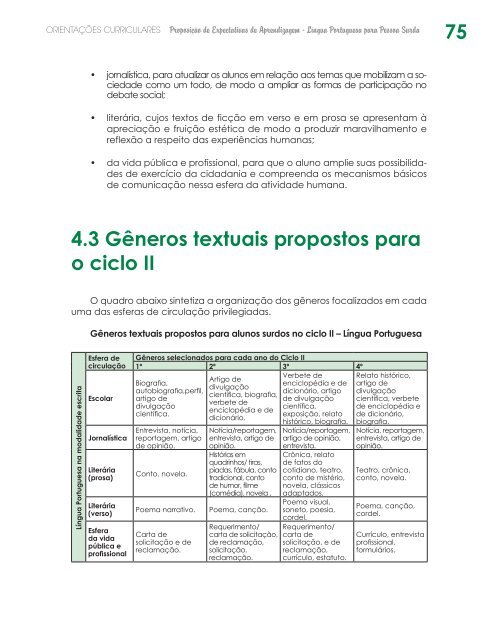 ORIENTAÇÕES CURRICULARES Proposição de Expectativas de ...