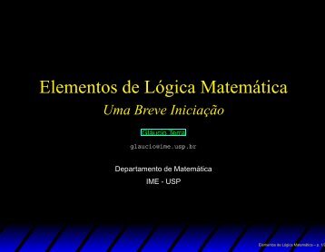Elementos de Lógica Matemática: uma breve iniciação