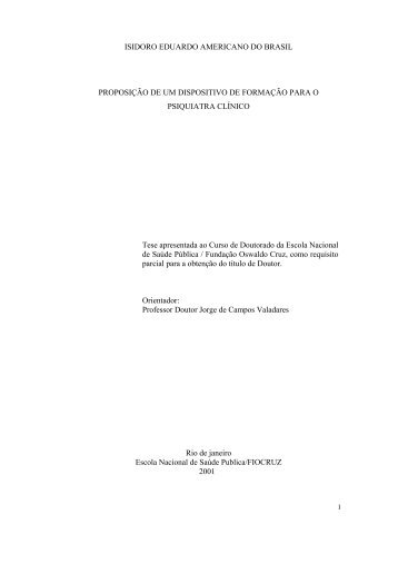 ISIDORO EDUARDO AMERICANO DO BRASIL PROPOSIÇÃO DE ...