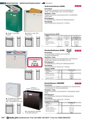 Ziegler Katalog Seiten 528 bis 529