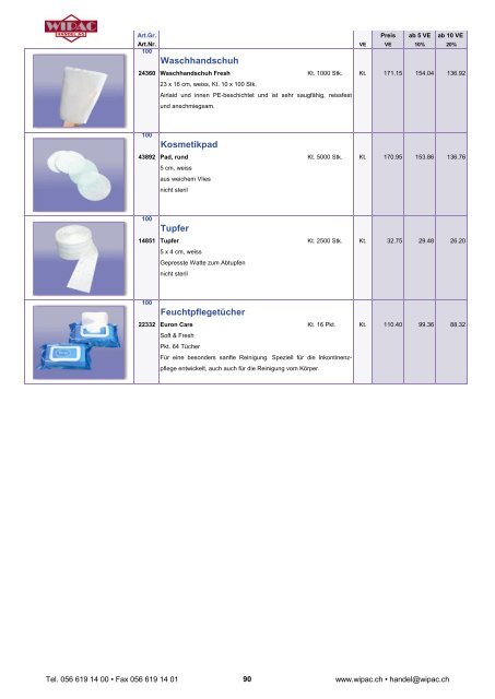 Reinigungs-, Putztuchrollen - Wipac Handel AG