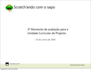 Scratch'ando com o sapo - Labs Sapo