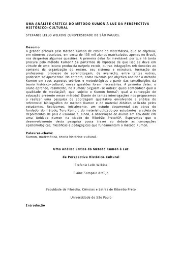 uma análise crítica do método kumon à luz da perspectiva