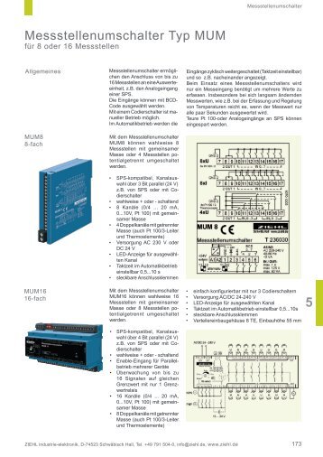 Messstellenumschalter Typ MUM - Ziehl industrie-elektronik GmbH ...