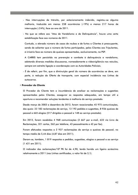 Relatório de Sustentabilidade 2012 - Carris