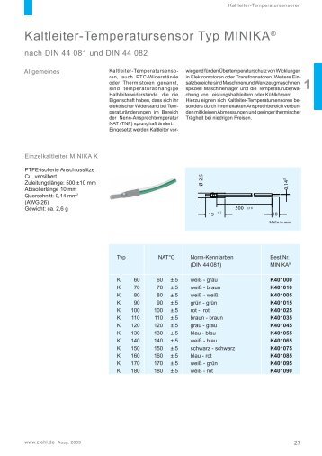 Kaltleiter-Temperatursensor Typ MINIKA® - ziehl.de