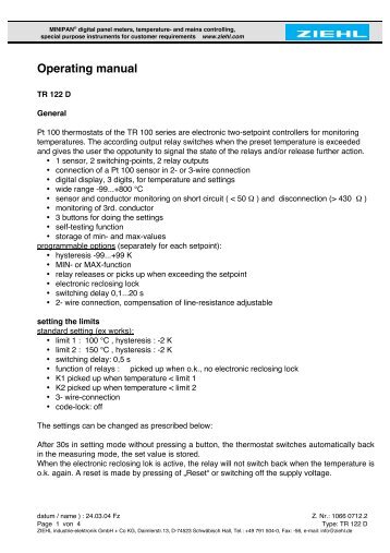 Operating manual - ziehl.de