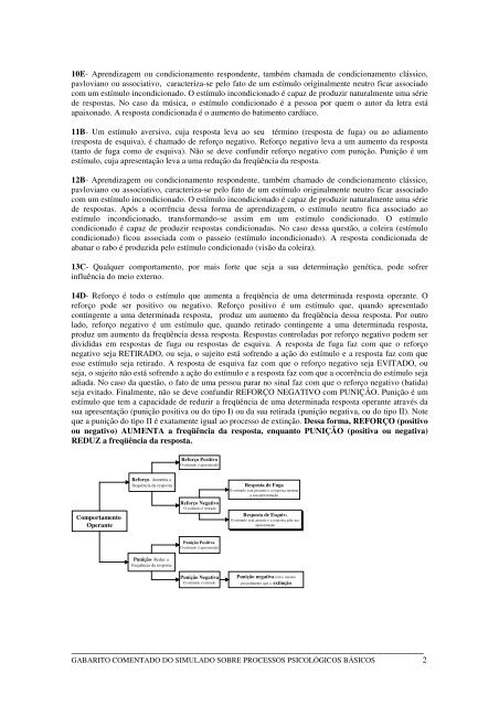 gabarito comentado do simulado sobre processos psicológicos ...