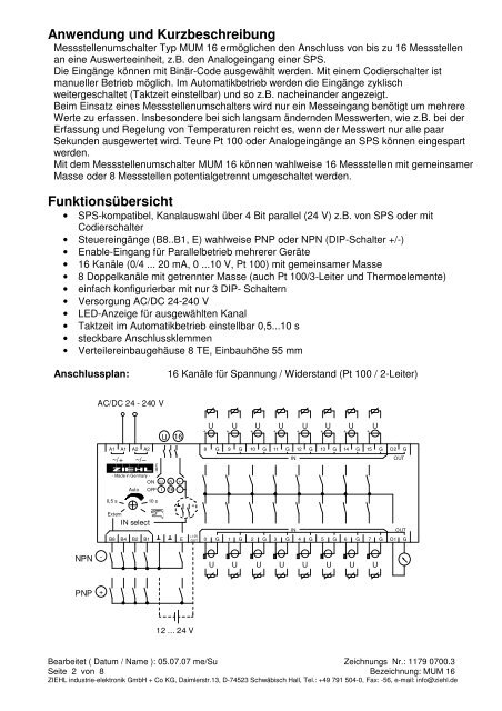 Messstellenumschalter MUM 16 - Ziehl industrie-elektronik GmbH + ...