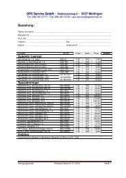 Preisliste / Bestellschein in PDF - Sutter Vertrieb