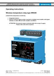 Operating instructions Wireless temperature relay type WR250