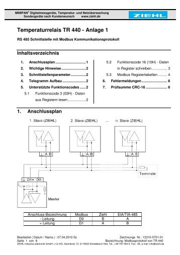 Temperaturrelais TR 440 - Ziehl industrie-elektronik GmbH + Co KG