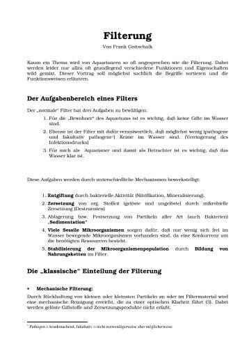 DFISE 3 Filterung - Zierfische Gottschalk