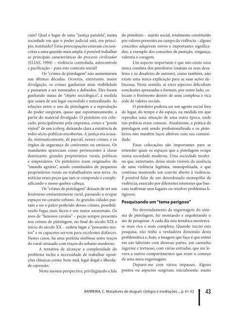 Matadores de aluguel: códigos e mediações. na rota - Revista de ...