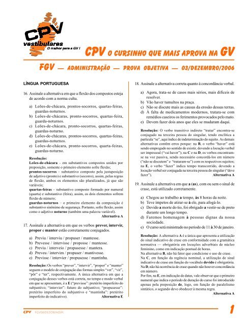 CPVO cursinho que mais aprova na GV