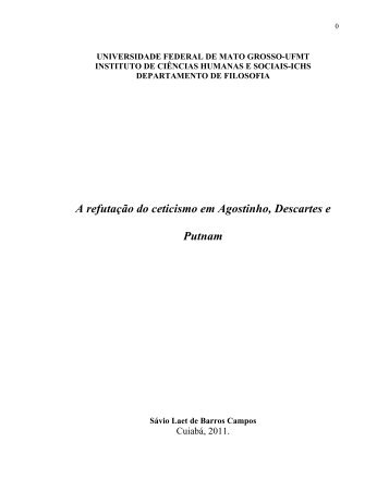 A refutação do ceticismo em Agostinho, Descartes ... - Filosofante.org