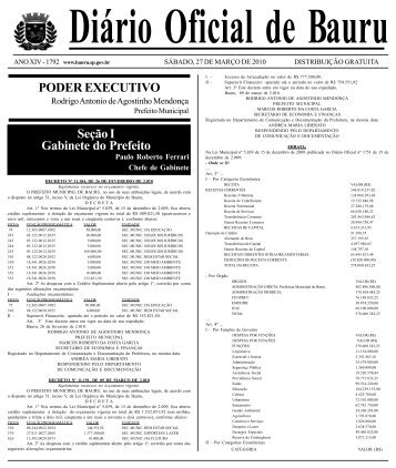 Seção I Gabinete do Prefeito - Prefeitura Municipal de Bauru