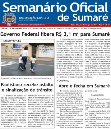 Semanário Oficial - Prefeitura Municipal de Sumaré