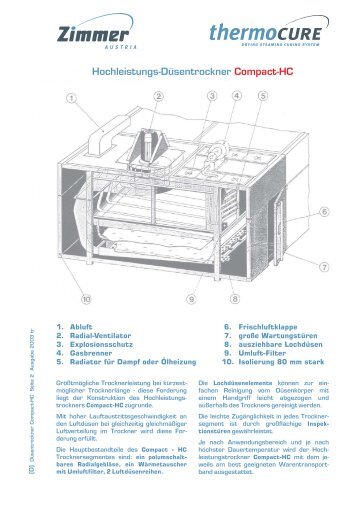 Hochleistungs-Düsentrockner Compact-HC - J. Zimmer ...