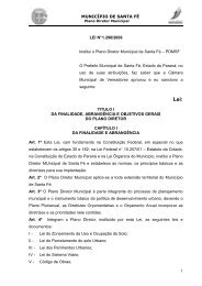 Plano Diretor Volume II - Prefeitura Municipal de Santa Fé