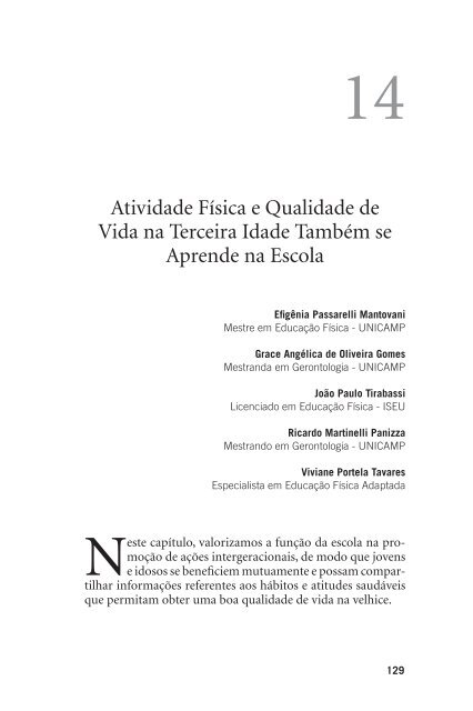 Atividade Física e Qualidade de Vida na Terceira Idade Também se ...