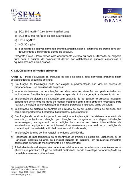 RESOLUÇÃO Nº 054/06- SEMA O Secretário de Estado de ... - Abic