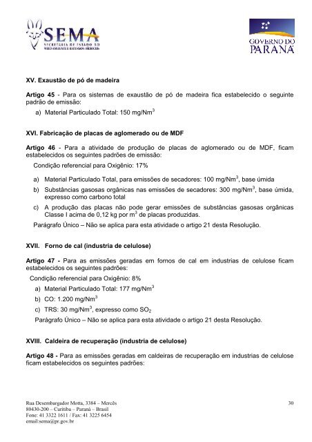 RESOLUÇÃO Nº 054/06- SEMA O Secretário de Estado de ... - Abic