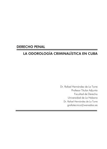 derecho penal la odorología criminalística en cuba - Portal de ...