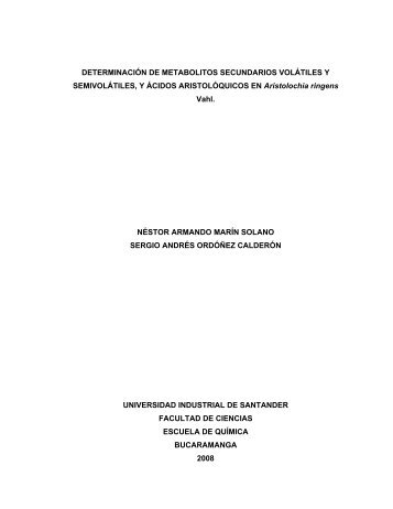 DETERMINACIÓN DE METABOLITOS SECUNDARIOS VOLÁTILES ...