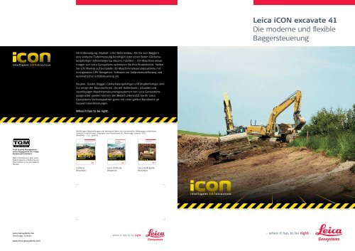 Leica iCON excavate 41 Die moderne und flexible Baggersteuerung