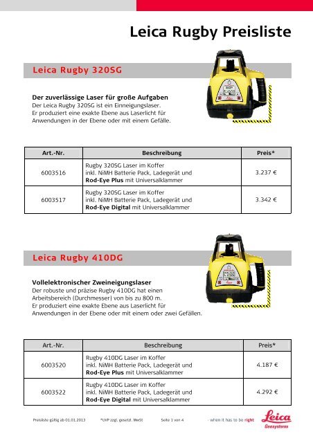 Leica Rugby Preisliste - Zimmermann-Optik