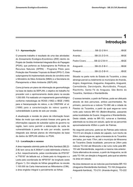 GEOMORFOLOGIA - seplan - Governo do Estado do Tocantins