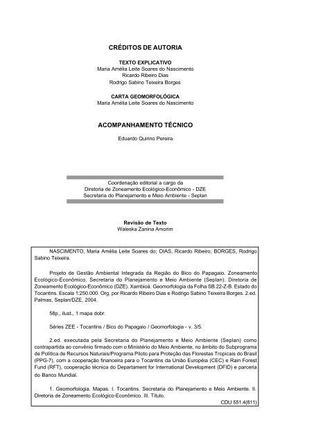 GEOMORFOLOGIA - seplan - Governo do Estado do Tocantins