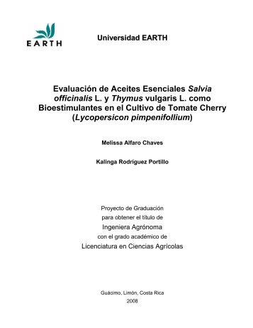 Evaluación de Aceites Esenciales Salvia ... - EARTH University