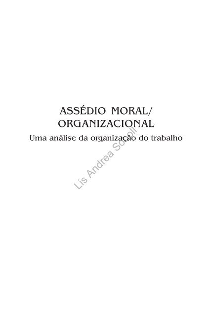 Assédio Moral e Organizacional - Tribunal Regional do Trabalho da ...