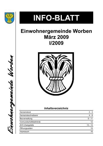 Ausgabe Nr. 1 (pdf 2.48 MB) - Gemeinde Worben