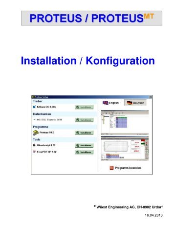 Installation / Konfiguration - Wüest Engineering AG