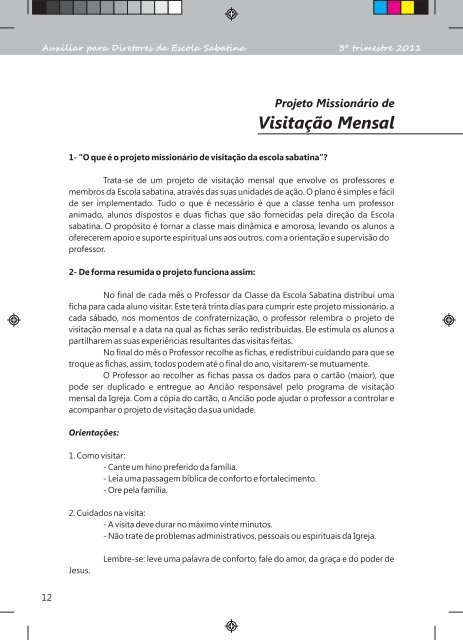 Auxiliar para Diretores da Escola Sabatina dos Adultos