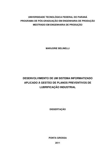 Desenvolvimento de um sistema informatizado aplicado - UTFPR