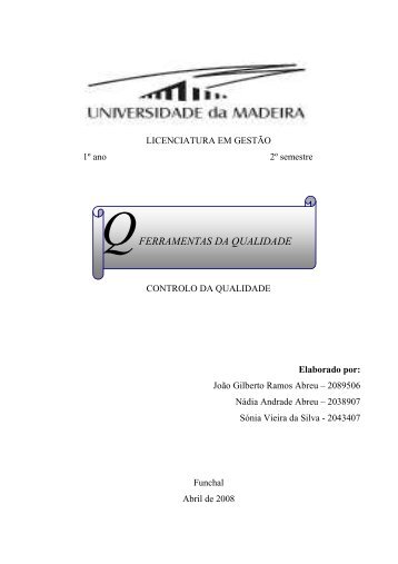 FERRAMENTAS DA QUALIDADE - Universidade da Madeira