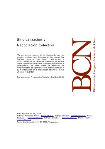 Sindicalización y Negociación Colectiva - Biblioteca del Congreso ...