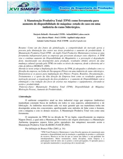 Arquivos WCM - Página 9 de 17 - Ajudo empresas e pessoas na implementação  do TPM - Manutenção Produtiva Total