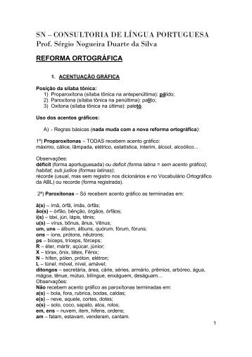 SN – CONSULTORIA DE LÍNGUA PORTUGUESA Prof. Sérgio ...